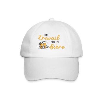 Tout travail mérite sa bière / Humour / Alcool - Casquette classique - blanc/blanc - Devant