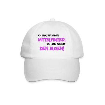 Brauche keinen Mittelfinger - Baseballkappe - Weiß/Weiß - Vorne