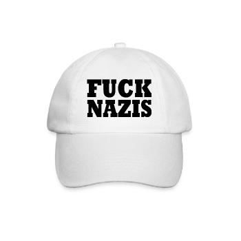 Fuck nazis - Baseball Cap - white/white - Front