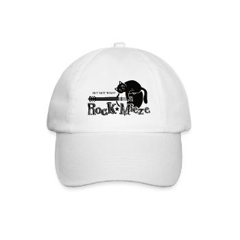 Rock Pussy, Hard Rock, Cat, Cat Mom Gift - Baseball Cap - white/white - Front