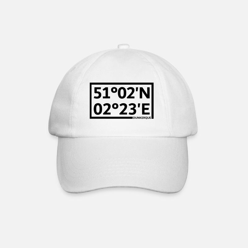 Coordonnées de Dunkerque - Casquette classique - blanc/blanc
