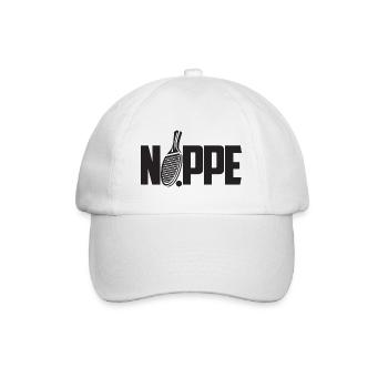 Tischtennis Noppe Design mit Tischtennisschläger - Baseballkappe - Weiß/Weiß - Vorne