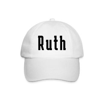 Ruth Damen Frauen Mädchen Namen - Baseballkappe - Weiß/Weiß - Vorne