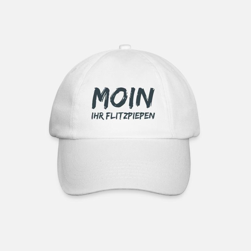 Moin Ihr Flitzpiepen! - Baseballkappe - Weiß/Weiß