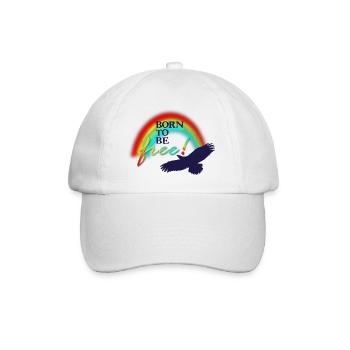 Born to be FREE - Baseballkappe - Weiß/Weiß - Vorne