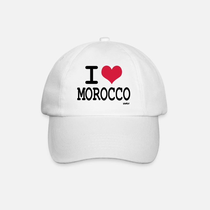 Ich liebe Marokko - ich liebe Marokko by wam - Baseballkappe - Weiß/Weiß