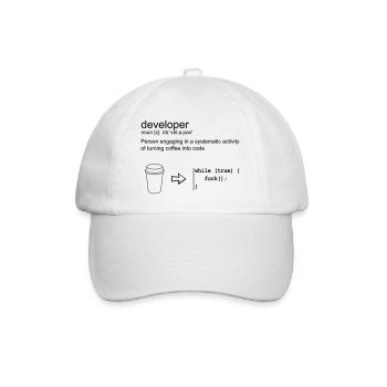 Developer & coffee - Casquette classique - blanc/blanc - Devant