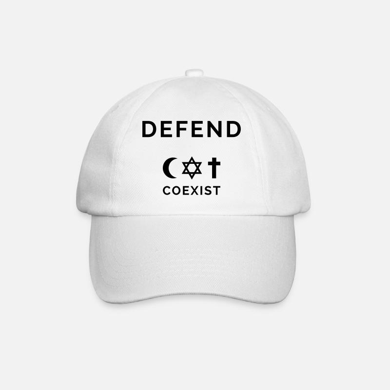 coexist - r04 - Baseballkappe - Weiß/Weiß