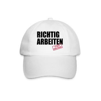 arbeiten ist auch keine Lösung - Baseballkappe - Weiß/Weiß - Vorne