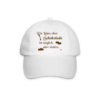 ein leben ohne schokolade - Baseballkappe - Weiß/Weiß - Vorne