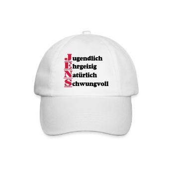 Jens , Vorname,Namensschild,Name,Fun Shirt (25) - Baseballkappe - Weiß/Weiß - Vorne