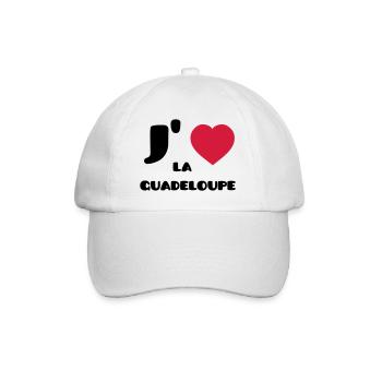J'aime la Guadeloupe (V) - Baseballkappe - Weiß/Weiß - Vorne