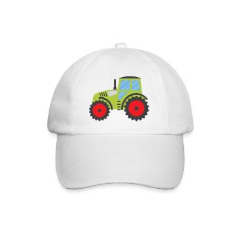 Green Tractor - Baseball Cap - white/white - Front