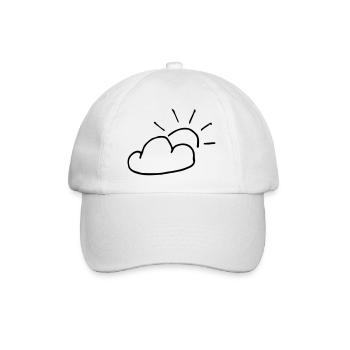 Bewölkt,bedeckt,Wetter,bewölkt,Sonne,Wolke - Baseballkappe - Weiß/Weiß - Vorne