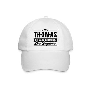 Man Myth Legend Thomas - Baseball Cap - white/white - Front