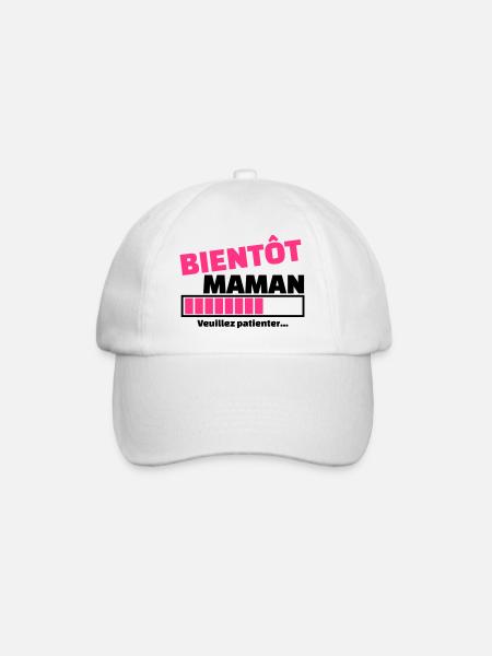 bientôt maman - Casquette classique - blanc/blanc