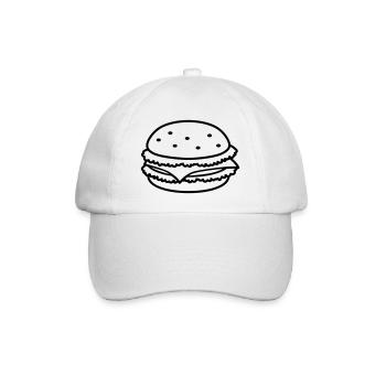 fastfood_hamburger_1c - Baseball Cap - white/white - Front