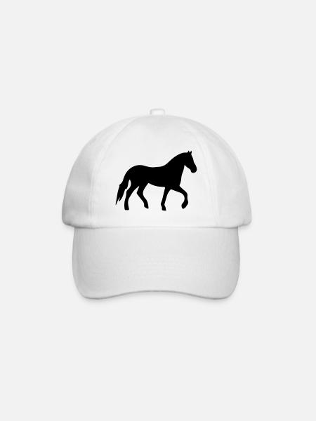 horse - Baseball Cap - white/white