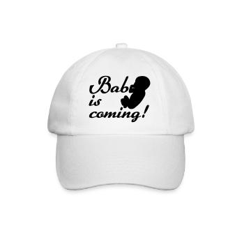 Bébé arrive Naissance, Grossesse, Cadeau - Casquette classique - blanc/blanc - Devant