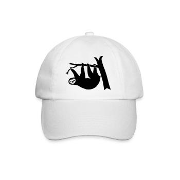 lazy sloth tree forest climbing relaxed wildlife - Baseball Cap - white/white - Front