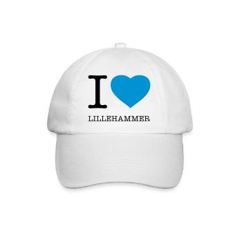 I LOVE LILLEHAMMER Norwegen - Baseballkappe - Weiß/Weiß - Vorne