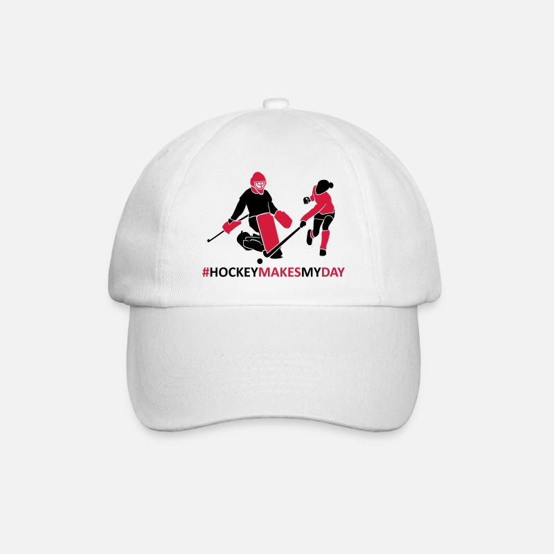 Hockey Torwart und Spielerin - Baseballkappe - Weiß/Weiß