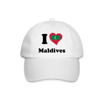 I love Maldives - J'aime Maldives - Casquette classique - blanc/blanc - Devant