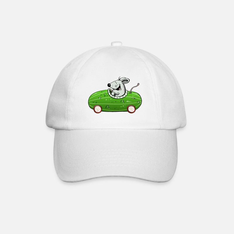 Souris Jouer concombre ne olle - Voiture - Voitures - Drôle - Casquette classique - blanc/blanc