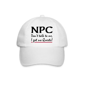 NPC - Don't talk to me, I got no Quests! - Baseballkappe - Weiß/Weiß - Vorne
