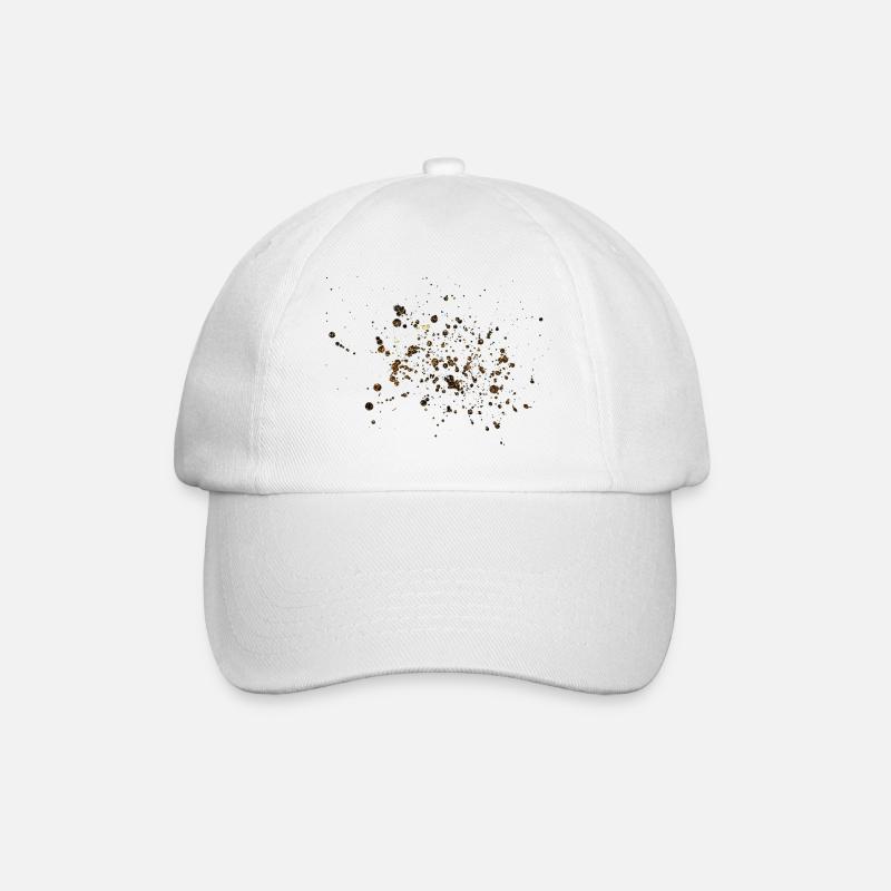 Goldene Klekse - Baseballkappe - Weiß/Weiß