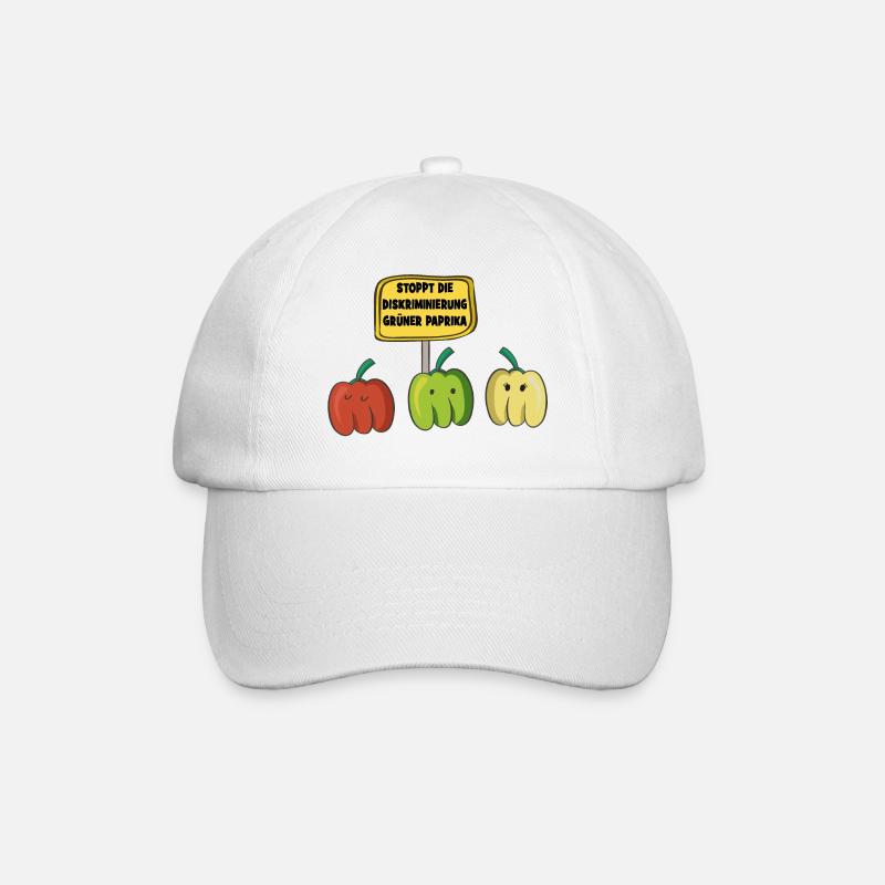 STOPPT die Diskrimierung grüner Paprika - Baseballkappe - Weiß/Weiß