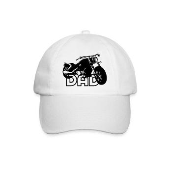 Biker DAD Black Motorcycle - Baseballkappe - Weiß/Weiß - Vorne