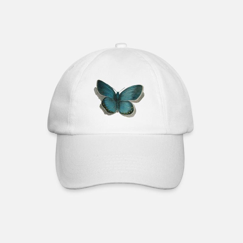 Schmetterling Bläuling - Baseballkappe - Weiß/Weiß
