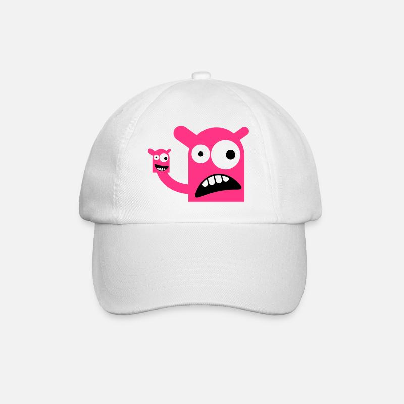 Ein Monster mit einer Monster-Puppe - Baseballkappe - Weiß/Weiß