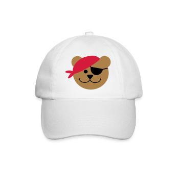 Piratenbär - Baseball Cap - white/white - Front