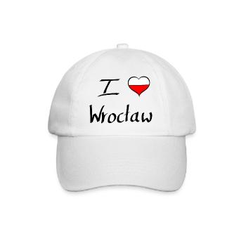 I love wroclaw - Ich liebe Breslau - Baseballkappe - Weiß/Weiß - Vorne