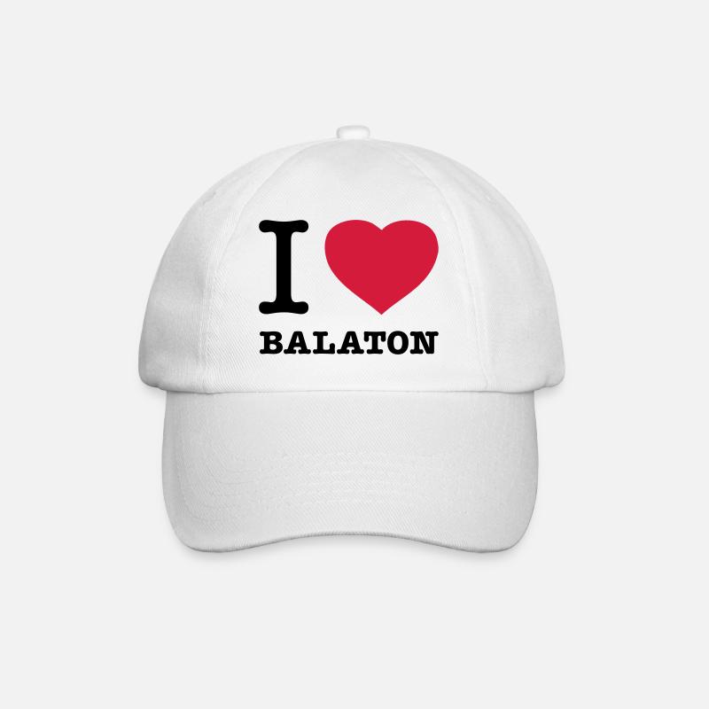I LOVE BALATON Ungarn - Baseballkappe - Weiß/Weiß