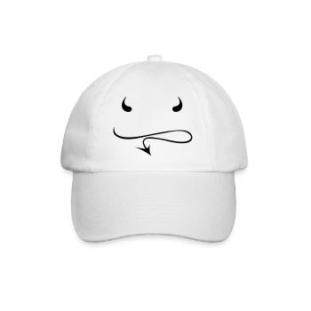 teuflische_hoerner_fuer_eigenen_schriftz - Baseballkappe - Weiß/Weiß - Vorne