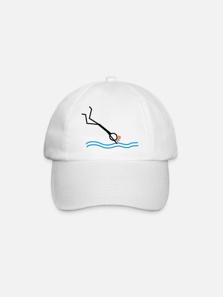 springen / schwimmen - Baseballkappe - Weiß/Weiß
