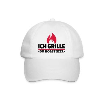 Ich grille du holst Bier - Baseballkappe - Weiß/Weiß - Vorne