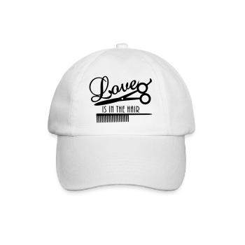 love is in the hair (d, 1c) - Baseballkappe - Weiß/Weiß - Vorne
