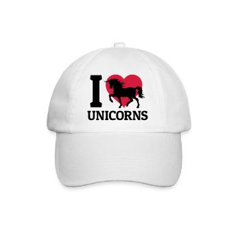 I love Unicorns - Casquette classique - blanc/blanc - Devant