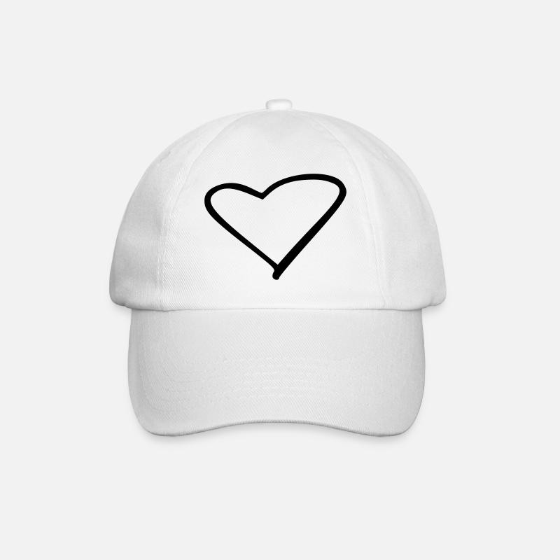 Heart - Baseball Cap - white/white