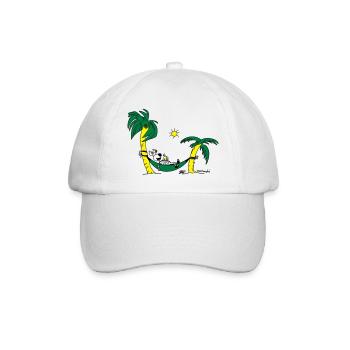 Matrechi chills on the palm tree swing - Baseball Cap - white/white - Front