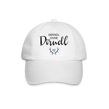Derndl ohne Dirndl - Bayern, - Baseballkappe - Weiß/Weiß - Vorne