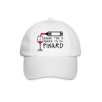 quand marre pinard bouteille vin alcool - Casquette classique - blanc/blanc - Devant