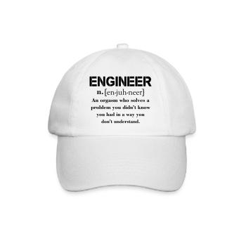 Engineer Definition Funny T-shirt - Baseball Cap - white/white - Front
