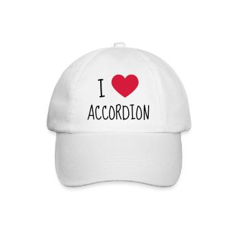 Accordion - Accordionist - Accordéon - Music - Baseball Cap - white/white - Front