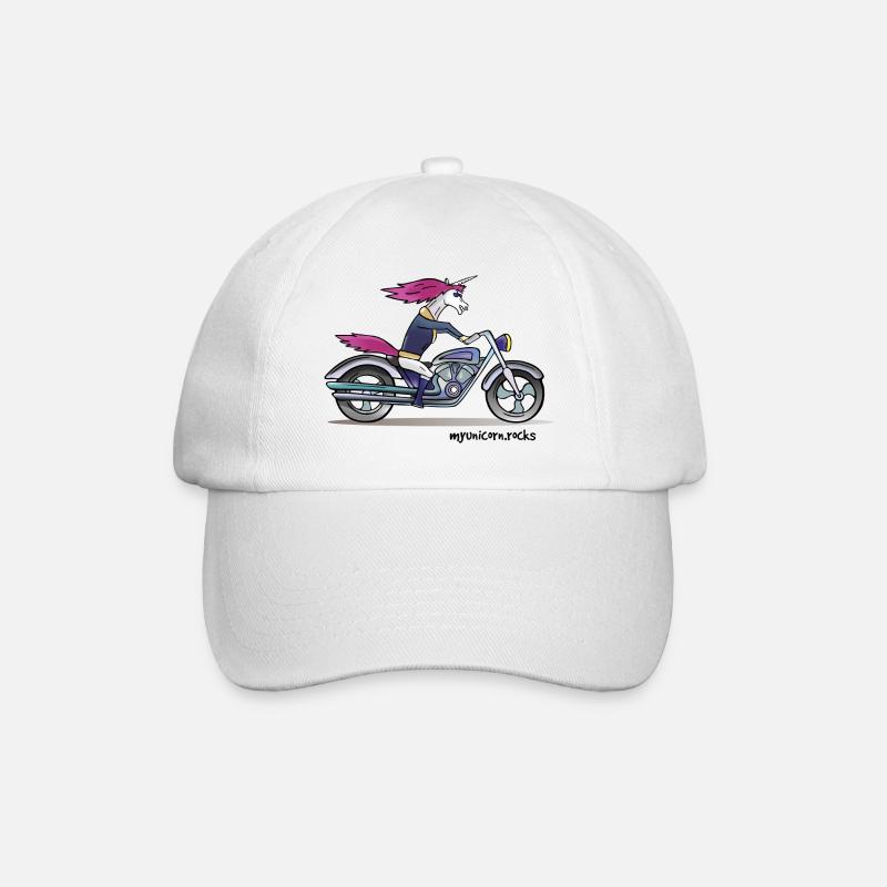 Badass motorcycle unicorn - myunicorn.rocks - Baseballkappe - Weiß/Weiß
