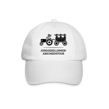Junggesellinnen-Abschiedstour Mit Trecker (JGA V2) - Baseballkappe - Weiß/Weiß - Vorne